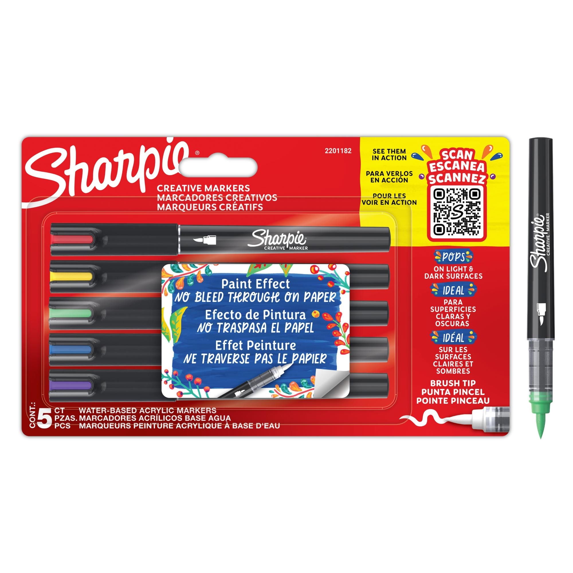 Marcador Sharpie Acrylic Punta Pincel X5