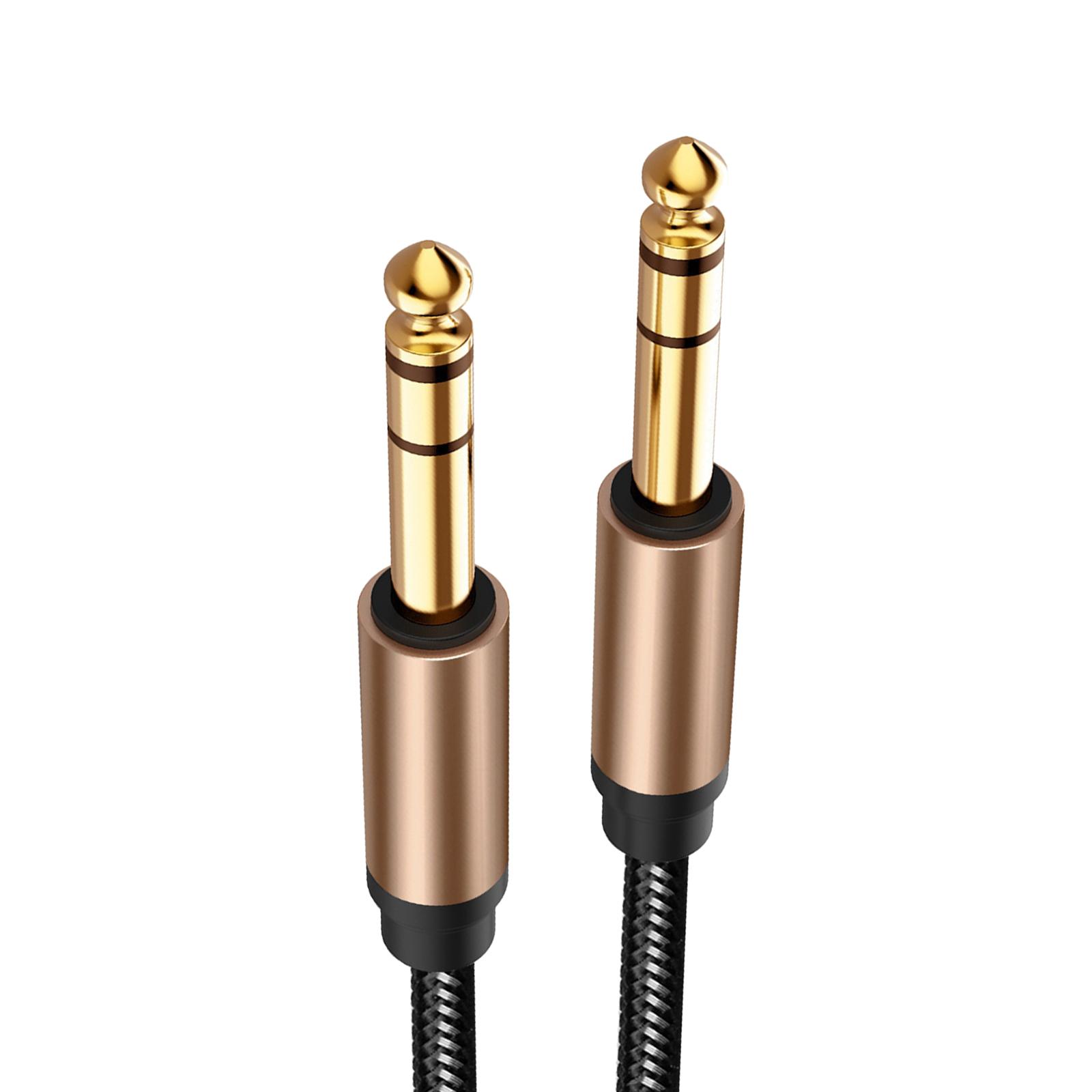 Magideal - Cable De Instrumento De Guitarra De 1/4 Pulgadas, Cable De Guitarra Equilibrado De 6 Pies Trs De 1/4 Pulgadas A 1/4 Pulgadas De 6,5Mm Para Mezclador