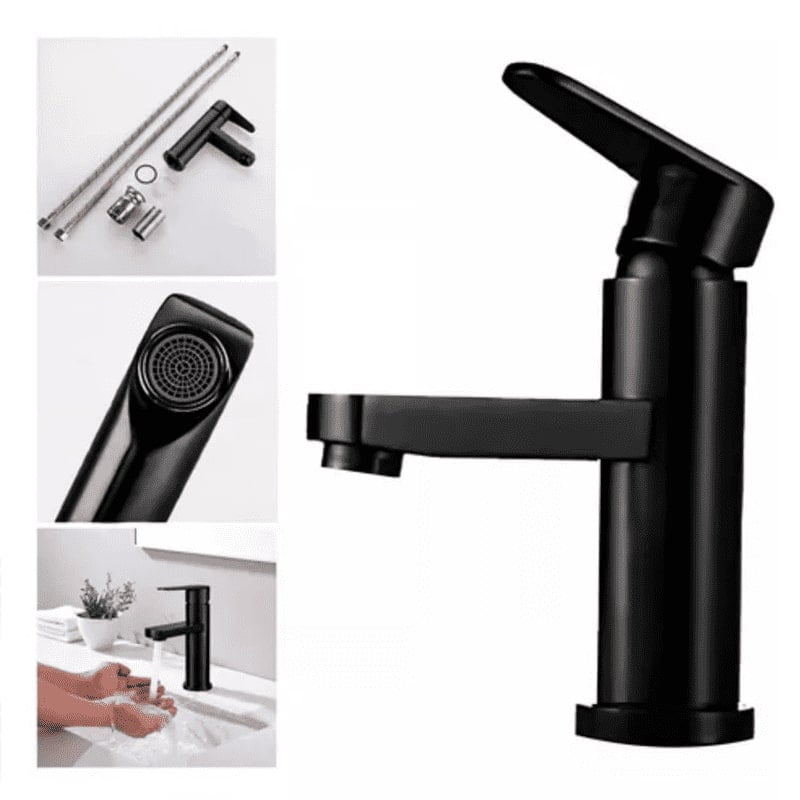 Genérico - Llave Monomando Grifo Lavamanos Clásica Acero Inoxidable Negro