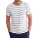 thumbnail image 1 of INSPIRE CHIC Camiseta de Hombre a Rayas de Manga Corta Casual de Verano Talla S Gris Claro, 1 of 5