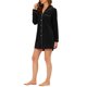 thumbnail image 4 of INSPIRE CHIC Camisón de Manga Larga para Mujer Mezcla de Algodón con Botones y Cuello con Solapa XL Negro, 4 of 6