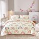thumbnail image 1 of Lightwe-ight So-ft 3 Piece R-ainbow Comfort-er Set with 2 Pillo-w Covers Cartoon Lo-ve Hearts Suns -and Stars Bedding Set- for Girls Boy-s Kids Twin Dark Blue, 1 of 5