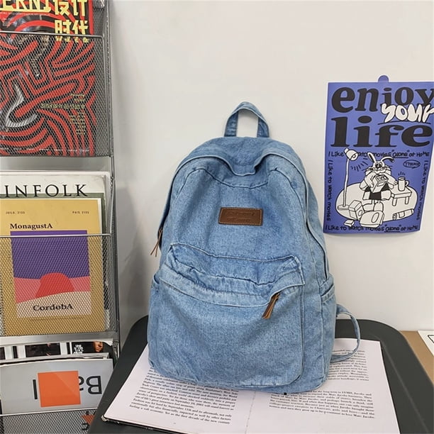 Denim Backpack For Girlswomen Classic Retro Bookbags School Bag Travel Jeans Backpack For College Women'S Handbag сумка женская
