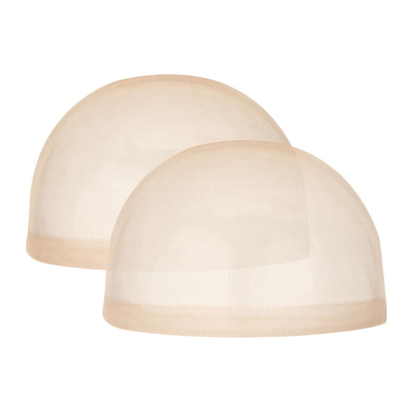 Gorro de Peluca, Gorro de Peluca para Peluca con Malla Frontal, Gorros Calvos Transpirables de Nailon Invisible Fino Transparente Real, Accesorios Par beis negro