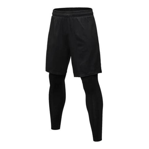 Oem - Short Gimnasio Hombre Con Calza Y Bolsillo Para Celular Negro Xl