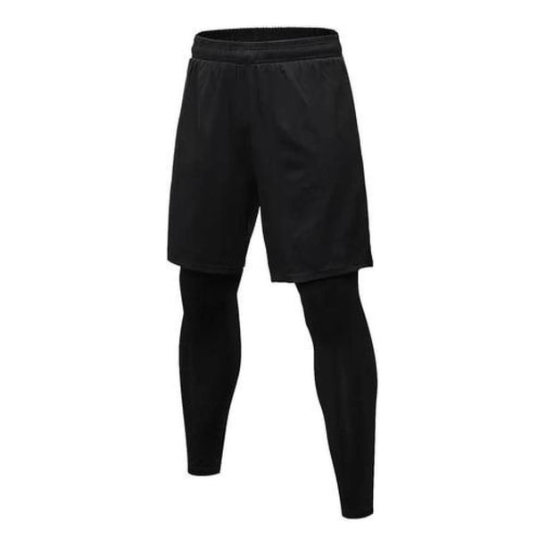 Short Gimnasio Hombre Con Calza Y Bolsillo Para Celular negro M