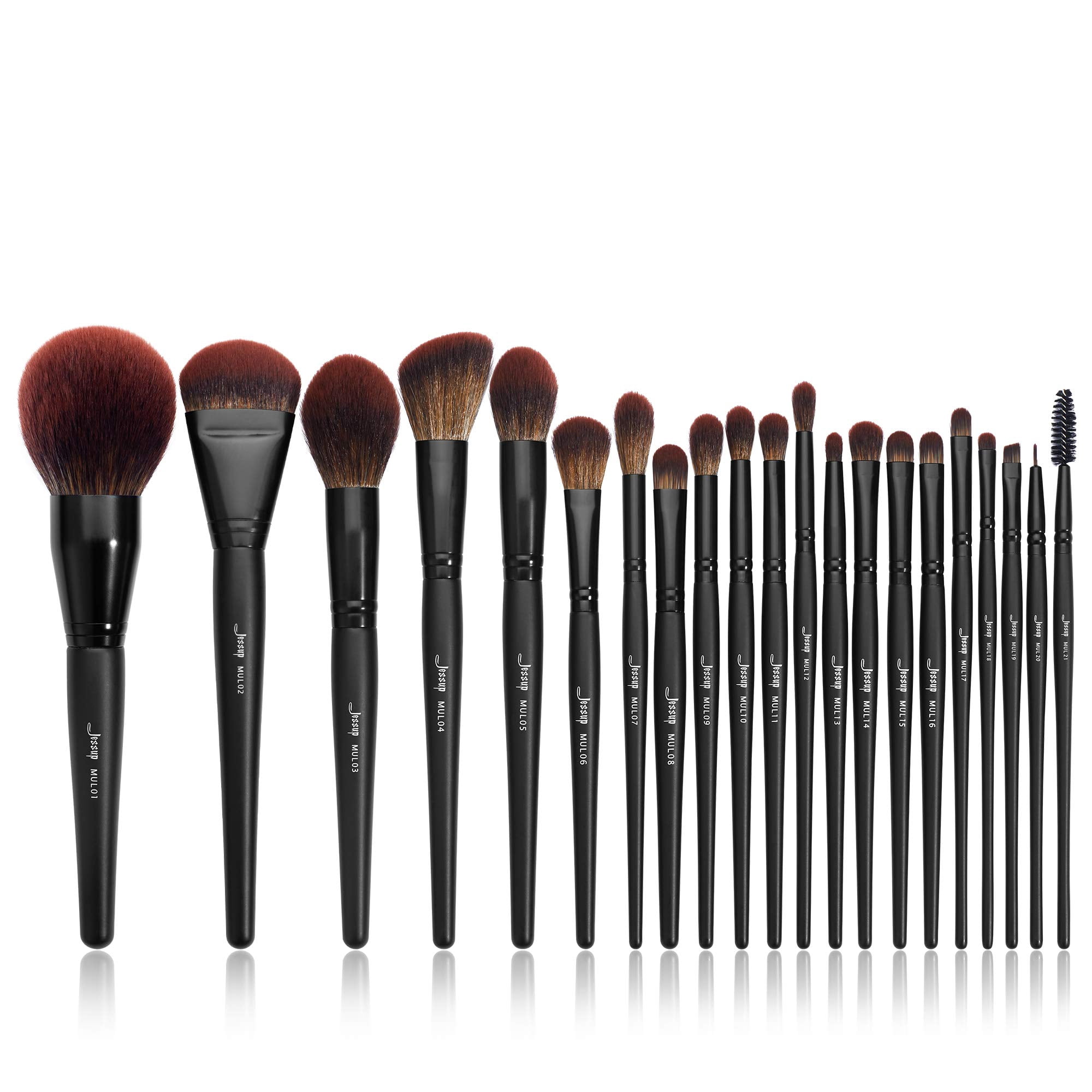 Set De Brochas De Maquillaje Jessup Premium Synthetic 21 Piezas T271 Black