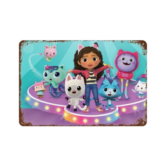 La Casa de Muñecas de Gabby Cartel Metálico, Decoración de Pared de Cartel Metálico Personalizado para Regalos de Fans, Amigos, Familia y Amantes 30*40cm