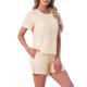 thumbnail image 4 of INSPIRE CHIC Conjunto de Pijama para Mujer con Manga Corta, Top con Sujetador Incorporado y Pantalones Cortos, Ropa de Dormir Cómoda con Bolsillos L Beige, 4 of 6