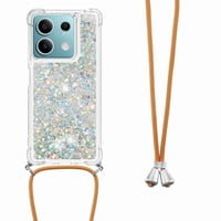 Funda Foxdock Para Xiaomi Redmi Note 13 5G Con Cuerda Ajustable, Brillo Líquido, Protección Antigolpes Y Lente – Ideal Para Regalo