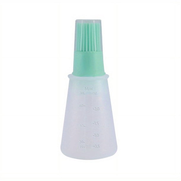1/2/3pcs 2.2oz Brand Silicone BBQ Oil Bottle Brush With Flat-Bottom Design, Perfect For Barbecue, Cooking And Baking - Heat-Resistant, Easy To Clean And Suitable For All Cookware Surfaces, Outdoor Ca