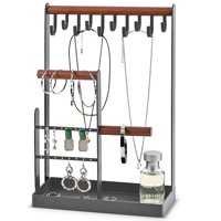 Soporte Para Joyas De Procase, 20 X 10 X 32 Cm, 4 Niveles, Organizador Gris