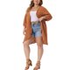 thumbnail image 2 of Agnes Orinda Cardigans de Talla Grande para Mujer Manga Murciélago 3/4 Poliéster Casual Cárdigan 2X Naranja, 2 of 6