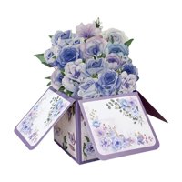 Tarjeta De Felicitación Sutjxc Con Forma De Flor Morada Desplegable 3D Con Sobre