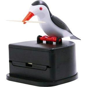 Veat00L - Dispensador De Palillos De Dientes Para Pájaros Pequeños, Soporte Automático Para Palillos De Dientes Con Una Caja De Palillos De Dientes, Decoración De Cocina De Plástico Portátil, 1 Unidad