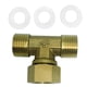 thumbnail image 4 of Conector rosca hembra de latón en T de 4 vías Adaptador interno y externo d, 4 of 5