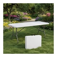 Genérico - Mesa Plegable 1.8 Mts Tipo Maleta Portatil Camping Jardin Blanco