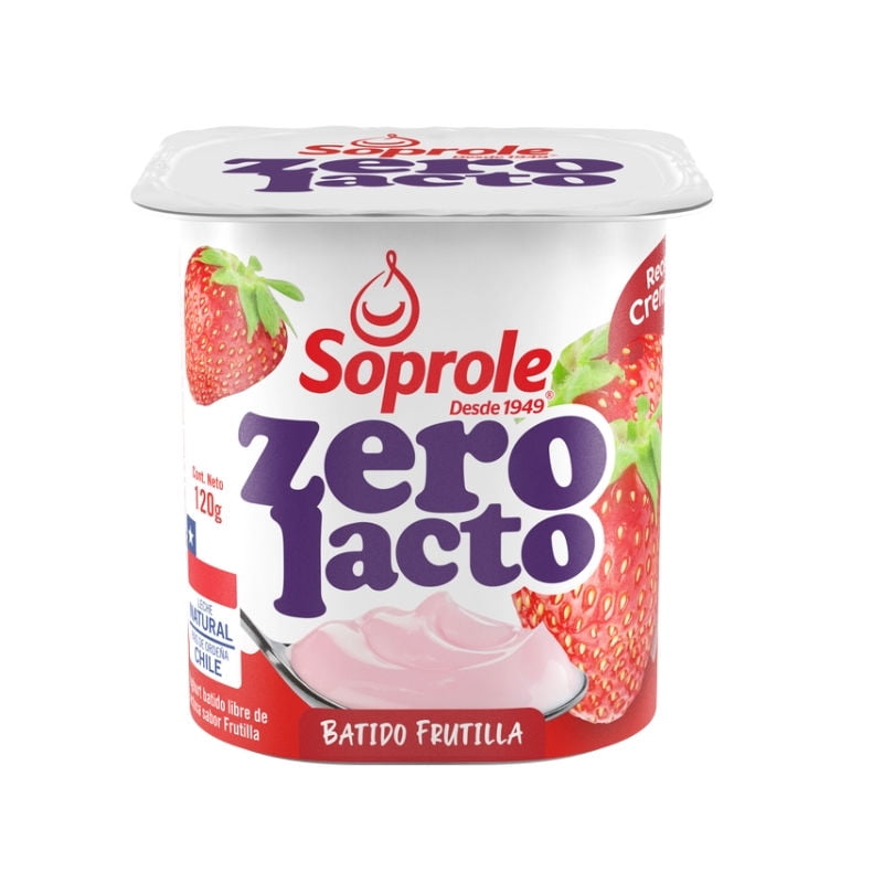 Yoghurt Batido Zero Lacto Sabor Frutilla Pote 120 g Soprole