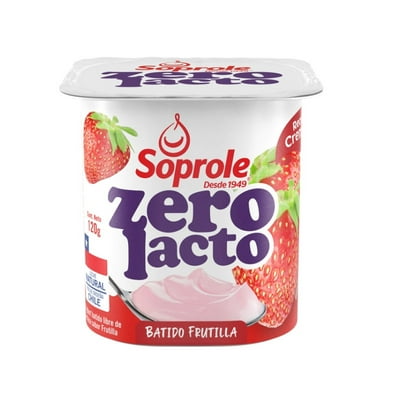 Yoghurt Batido Zero Lacto Sabor Frutilla Pote 120 G Soprole