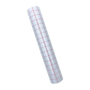 Magideal - Rollo De Cinta De Papel De Transferencia De Vinilo Transparente - 12 ""X 5 Pies Con Cinta De Aplicación De Rejilla De Alineación Para Calcomanías, , Rojo