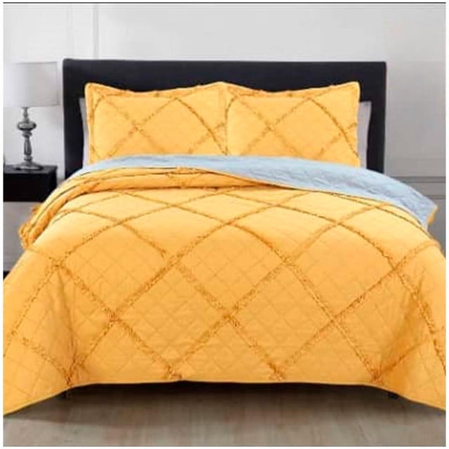 Genérico - Cubrecama Premiun Quilt Verano 1.5 Plazas/mostaza