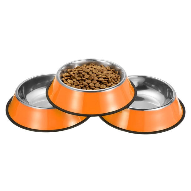 Cuenco para Perros de Acero Inoxidable Uxcell, Cuenco para Comida y Agua de Perro con Base de Silicona Antideslizante