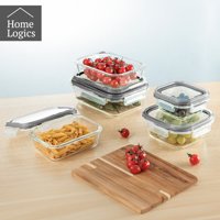 Set 5 Tuppers Contenedores Herméticos Vidrio Home Logics