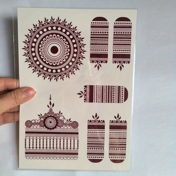 1 sheet Waterproof and Sweatproof Temporary Tattoo Sticker for Women - Lace Hollow Pattern Design