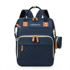 Mochila Maternal Lubabycas Impermeable Con Accesorios Azul