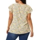 thumbnail image 4 of Agnes Orinda Blusas Florales de Talla Grande para Mujer Cuello Redondo Manga Corta Acampanada Casual Primavera Verano Blusa 1X Rosa, 4 of 7