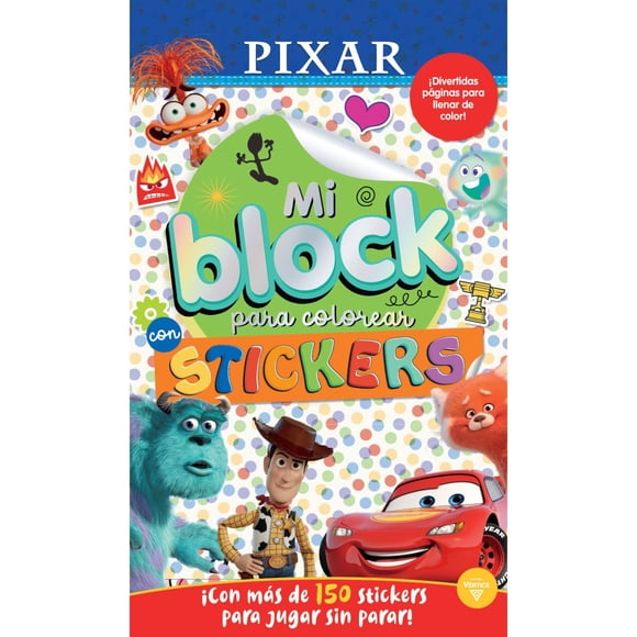 Block de stickers para colorear pixar