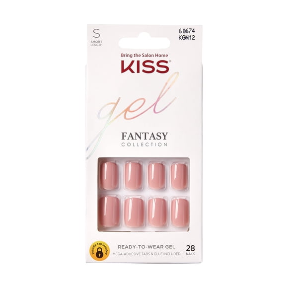 Gel Gel Fantasy «Ribbons» de Press On Nails, rosa, con forma de cuclilla corta