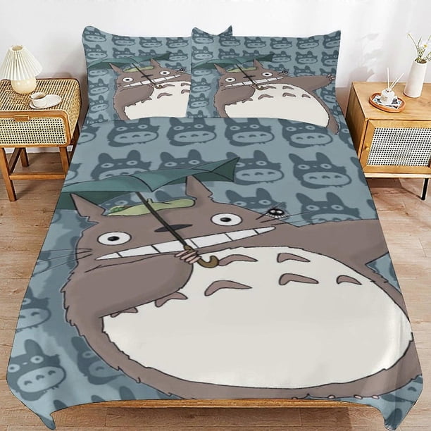 Funda Nórdica De Microfibra Con Estampado 3d De Mi Vecino Totoro Edredón Ligero De 3 Piezas