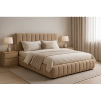 Ethan Desing - Cama Nube 2 Plazas Beige + Colchón 2P Mery Desing 30Cm + 2 Almohadas Masel