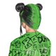 thumbnail image 3 of Peluca Infantil Billie Eilish Verde Doble Moño Oficial – Disguise, 3 of 4