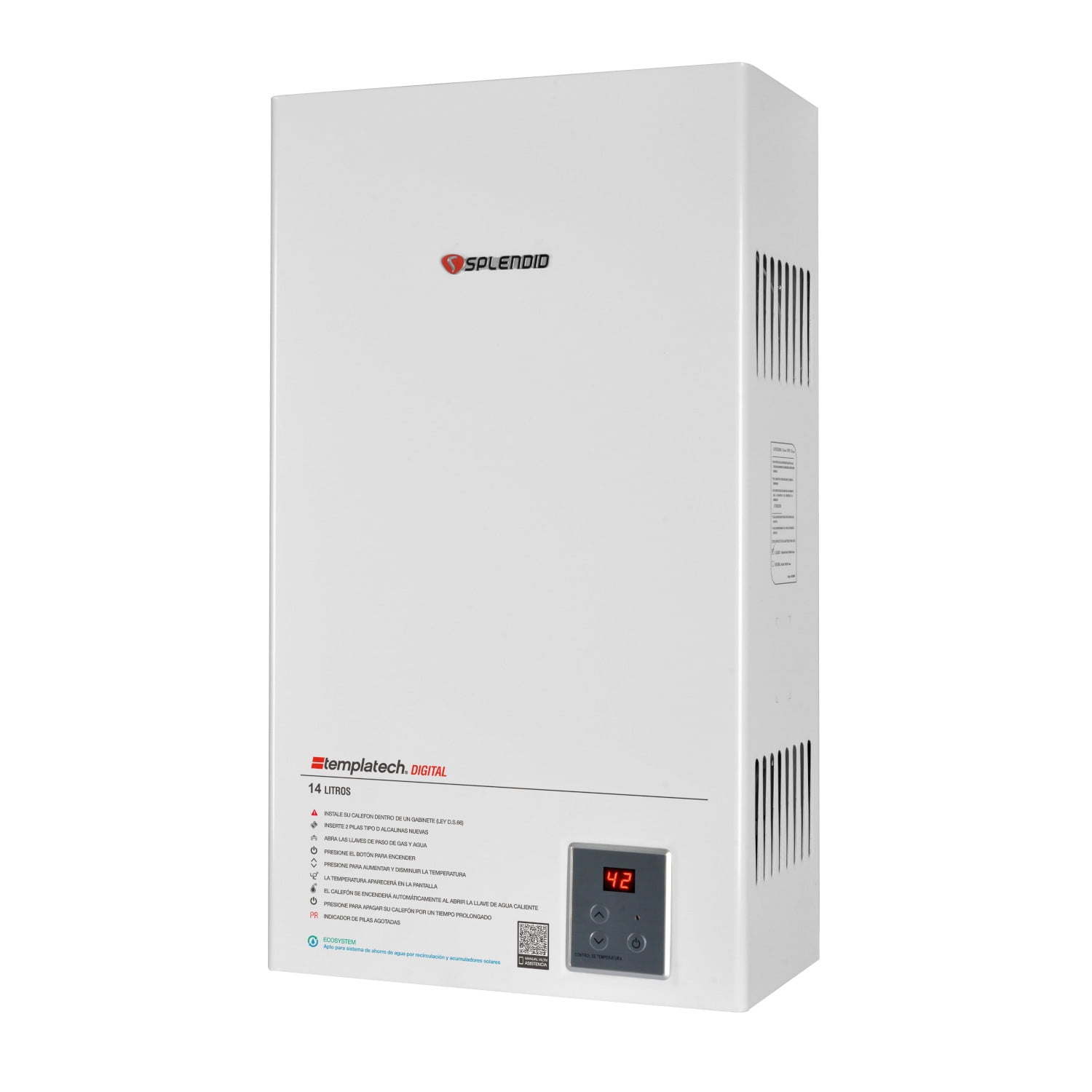 Splendid - Calefon 14 Litros Gas Licuado Tiro Natural