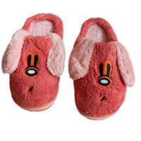 El Edén - Pantuflas Niños De Felpa, Diseño De Perro, Anime, Kawaii Color Coral Talla 32-33