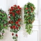 thumbnail image 2 of Guirnalda de rosas artificiales, T-Audace, 2 unidades, rosas colgantes artificiales, flores colgantes, 90 cm, rosas de plástico, decoración navideña, San Valentín, boda, jardín, manualidades, color ro, 2 of 5