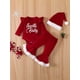 thumbnail image 2 of Baby Girls Long Sleeve Bodysuit & Flared Pants & Hat Set, Newborn Baby Set For Christmas Baby Clothes, 2 of 5