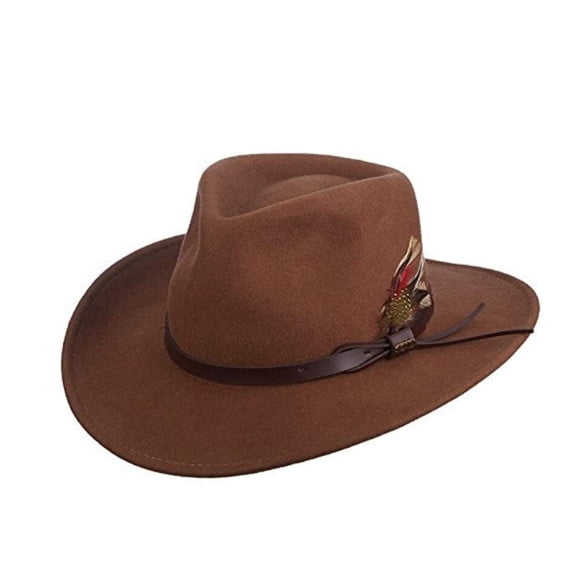 Sombrero Scala Clásico para Hombre de Fieltro Aplastable Outback Color Pecan