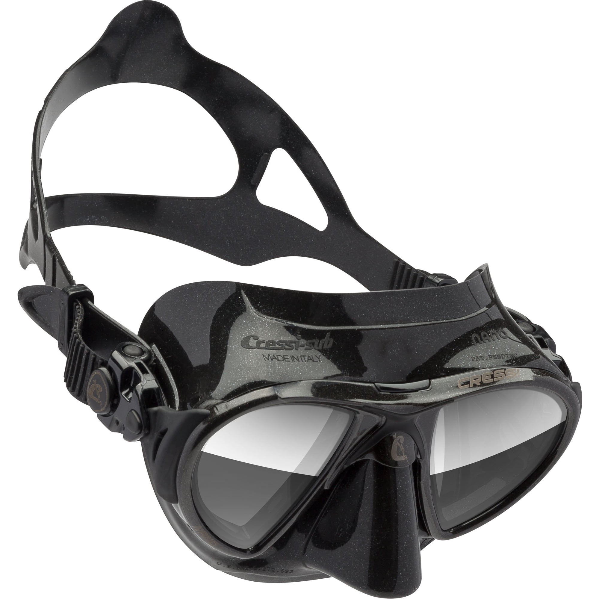 Máscara Cressi Nano De 2 Lentes Negro/negro Con Lente Plateada Espejada