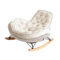 Magideal - Mecedora Penguin Silla De Ocio Cómoda Individual Para El Porche Del Hogar Interior Beige