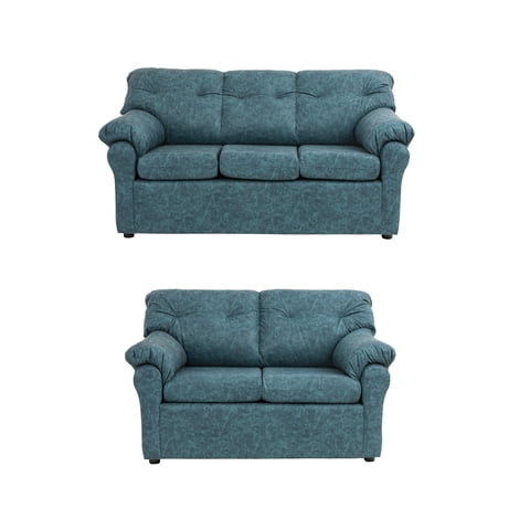 Muebles América - Living América 32 Cuero Auris Azul Petroleo