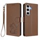 thumbnail image 1 of Samsung Galaxy S24 FE Funda Billetera con Estampado de Gato, Marrón, 1 of 6