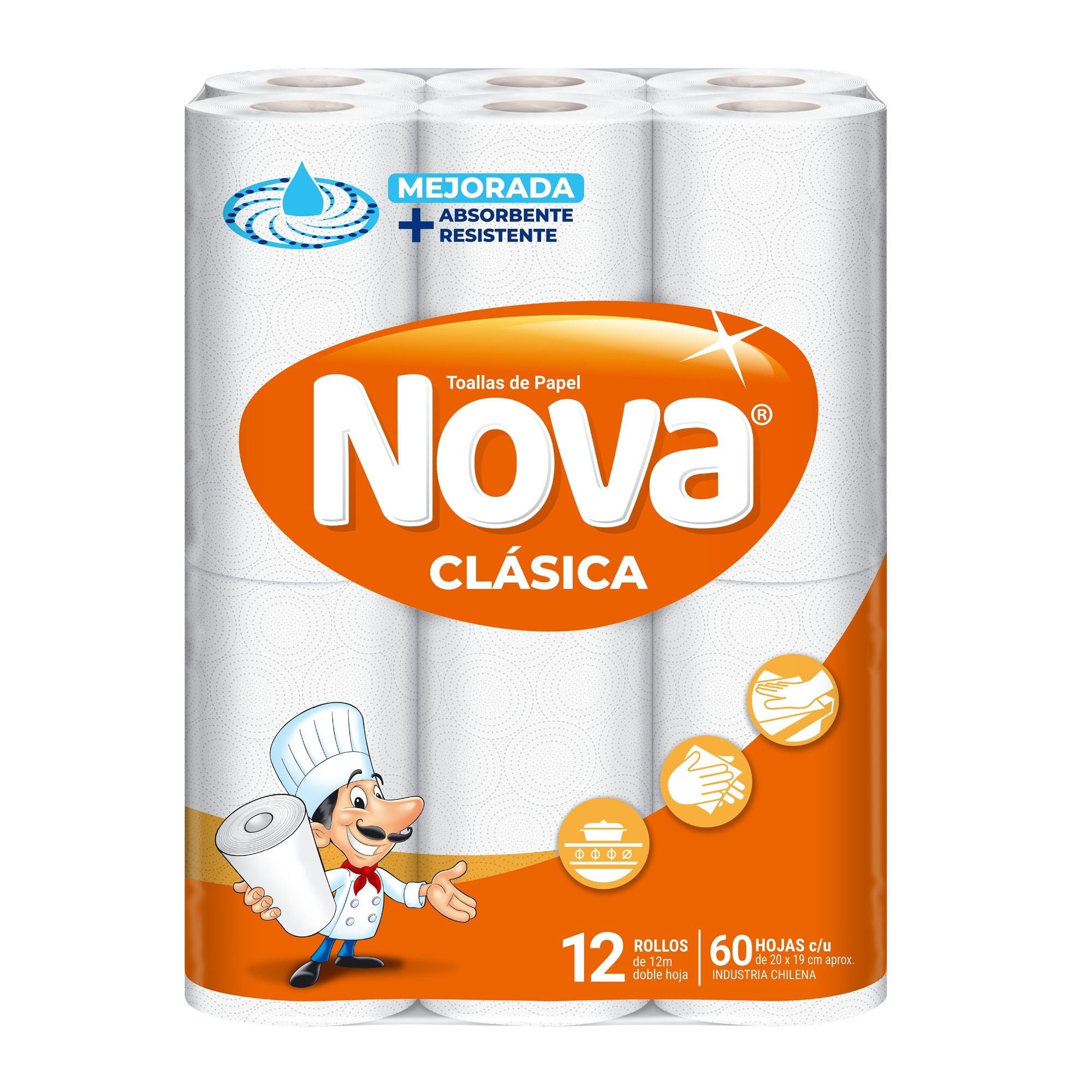 Toalla De Papel Clásica Doble Hoja 12 M 12 Un Nova