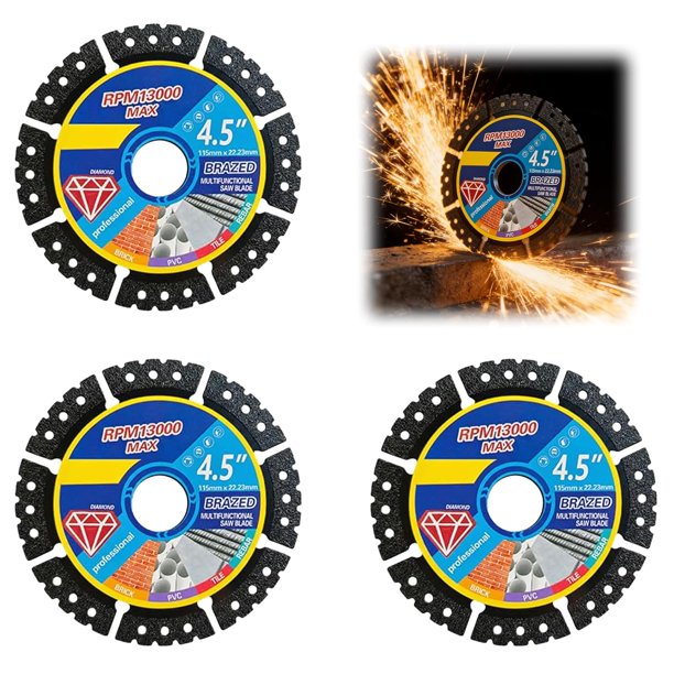 Discos sierra diamante 115mm 3 uds resistencia mármol cuarzo azulejo metal plástico
