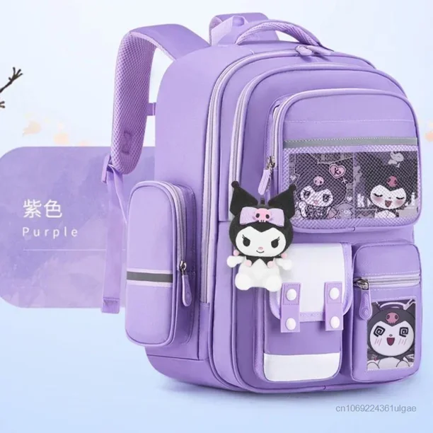 Sanrio Kuromi Luxury Girls Student Backpack Large Capacity Shoulder Bag Lightweight Fashion Cute Ultra Light Children's Backpack