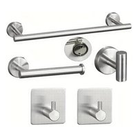 Genérico - Set 5 Accesorios Baño Acero Inoxidable Montaje Pared