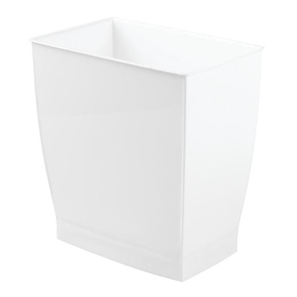 Bote de basura iDesign de plástico rectangular para spa, 9.5 l, 2.5 galones, blanco
