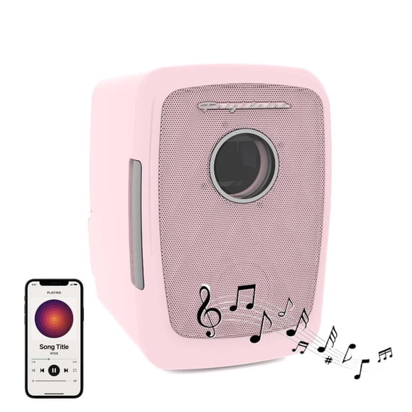Mini refrigerador personal Frigidaire rosa de 4 L con Bluetooth